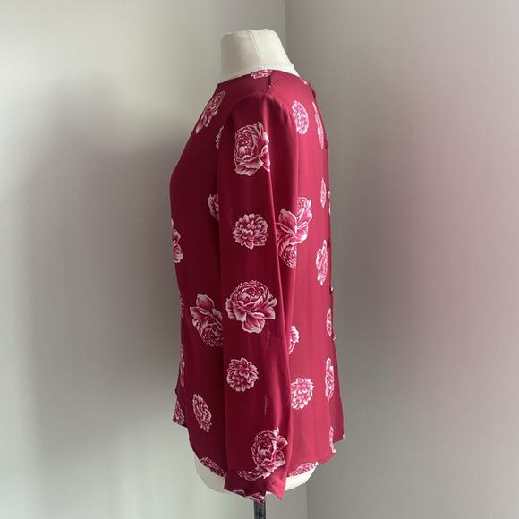 VINTAGE AUSTIN REED Button Back Blouse Womens Sz 6 Pink Floral Coquette - Picture 4 of 7